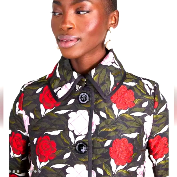 Kate Spade Rose Brocade Floral Coat 🩷❤️ - Picture 2 of 9
